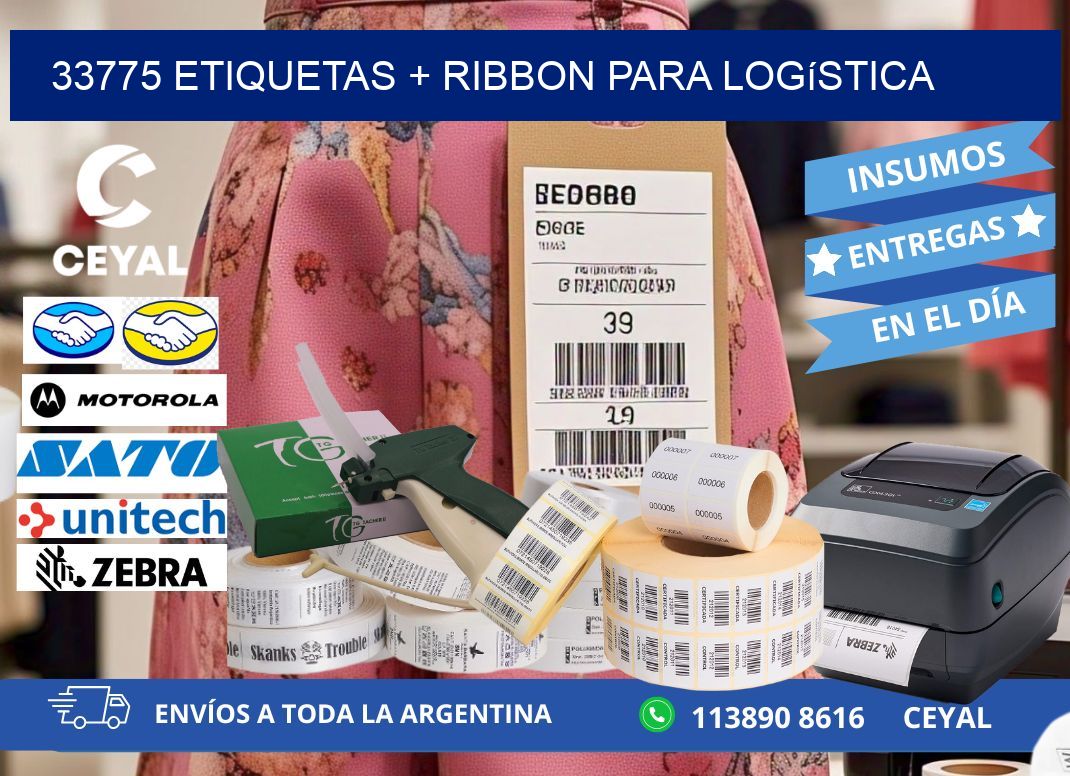 33775 etiquetas + ribbon para logística