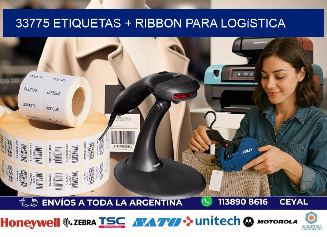 33775 etiquetas + ribbon para logística