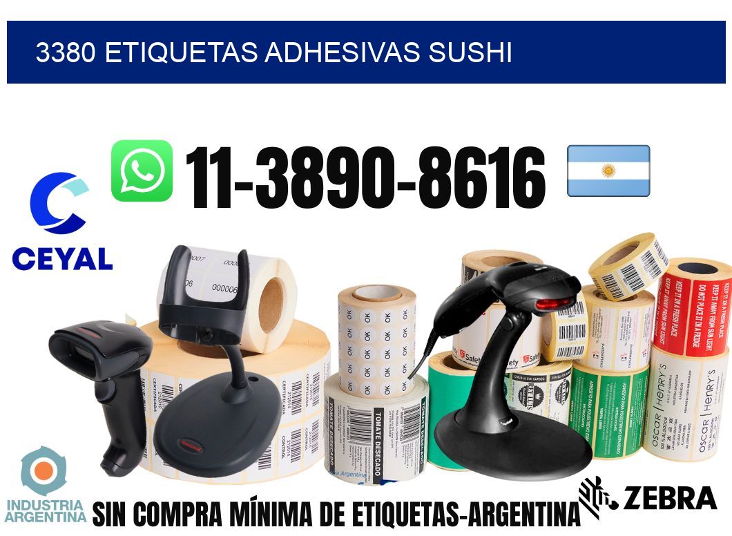3380 etiquetas adhesivas sushi
