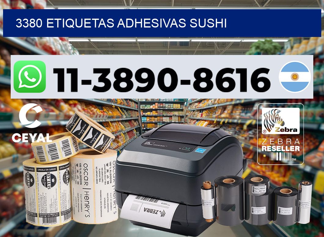 3380 etiquetas adhesivas sushi