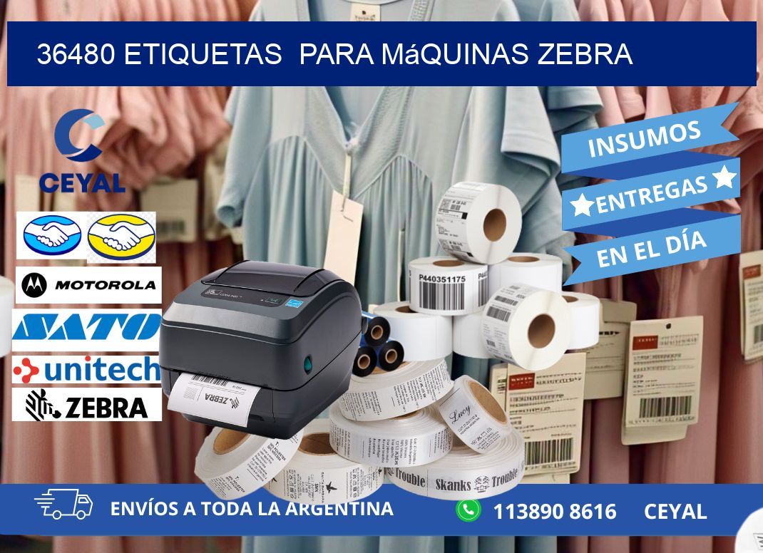 36480 etiquetas  para máquinas Zebra
