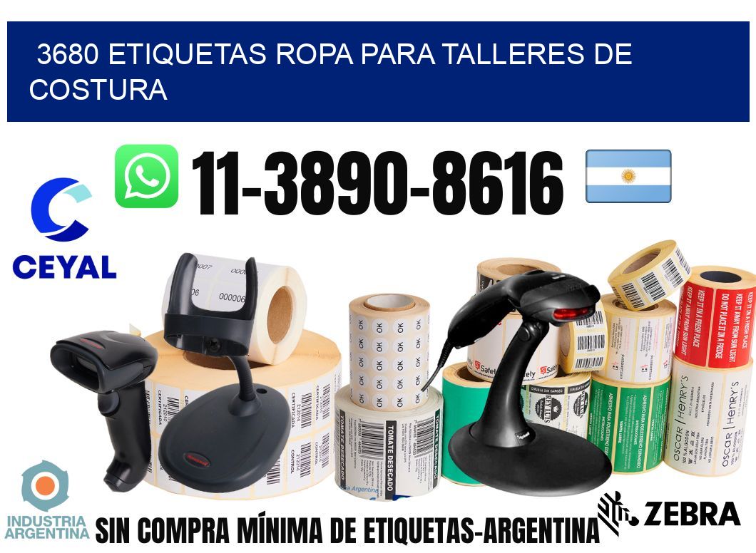 3680 Etiquetas ropa para talleres de costura