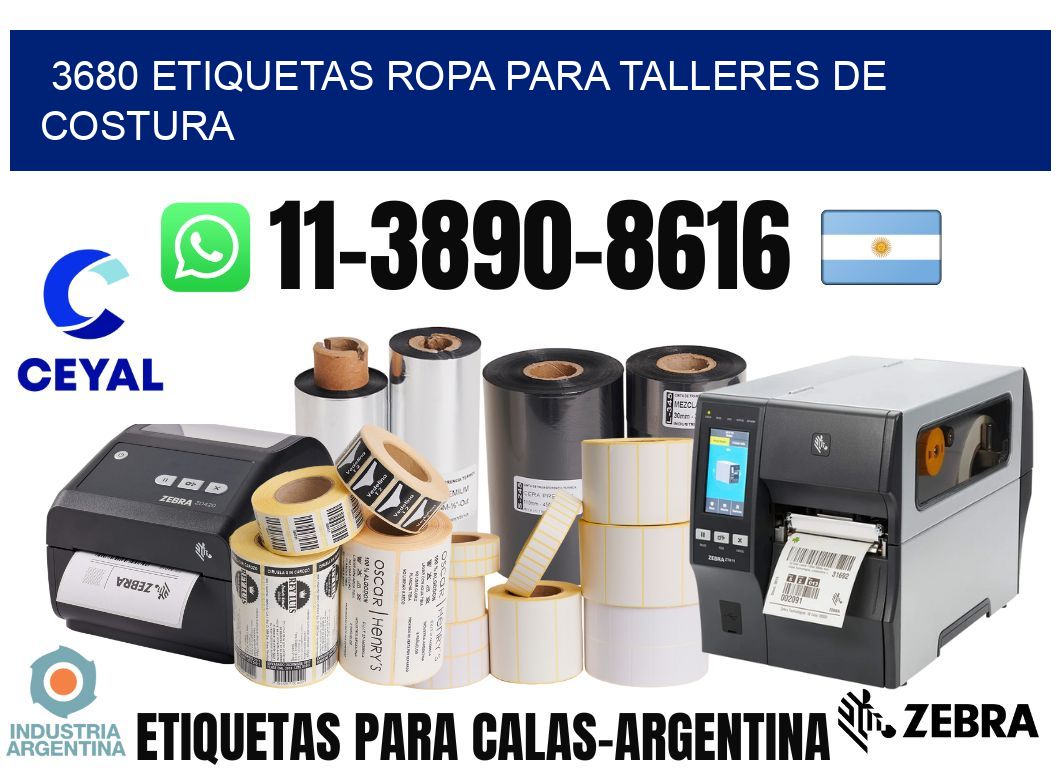 3680 Etiquetas ropa para talleres de costura