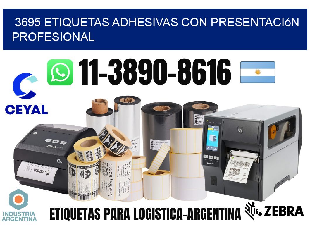 3695 Etiquetas adhesivas con presentación profesional