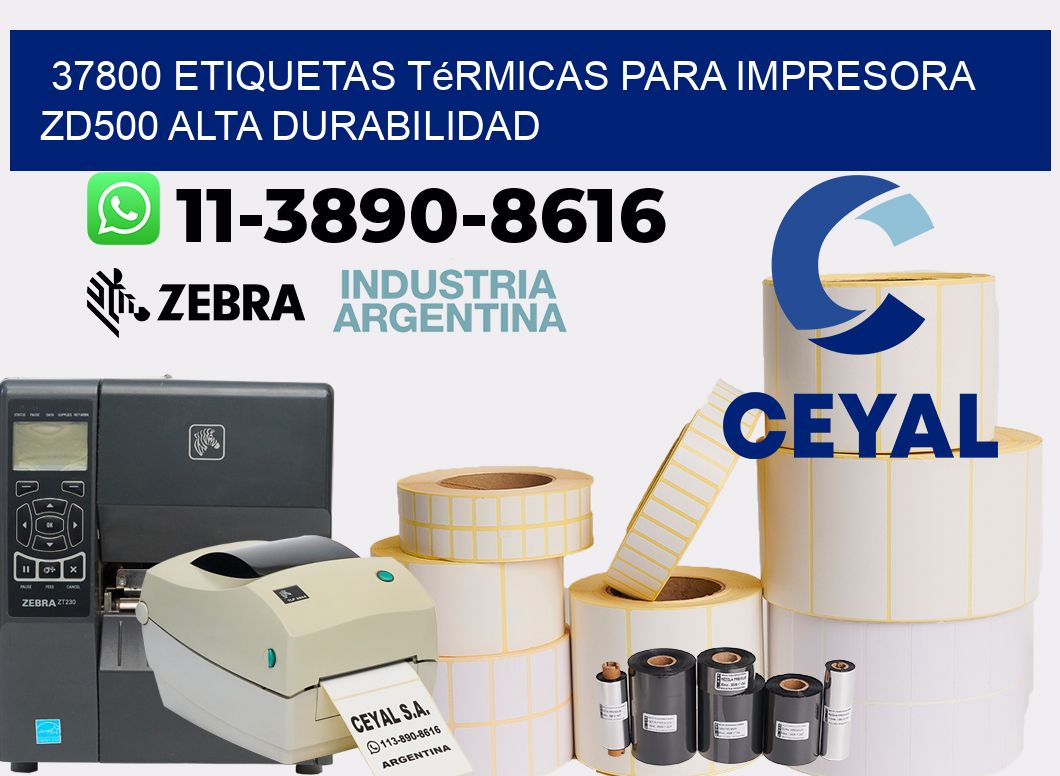 37800 etiquetas térmicas para impresora zd500 alta durabilidad