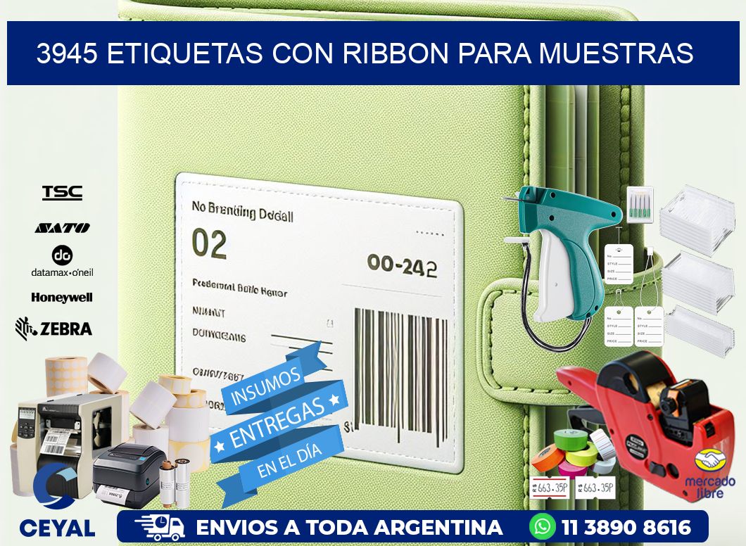 3945 etiquetas con ribbon para muestras