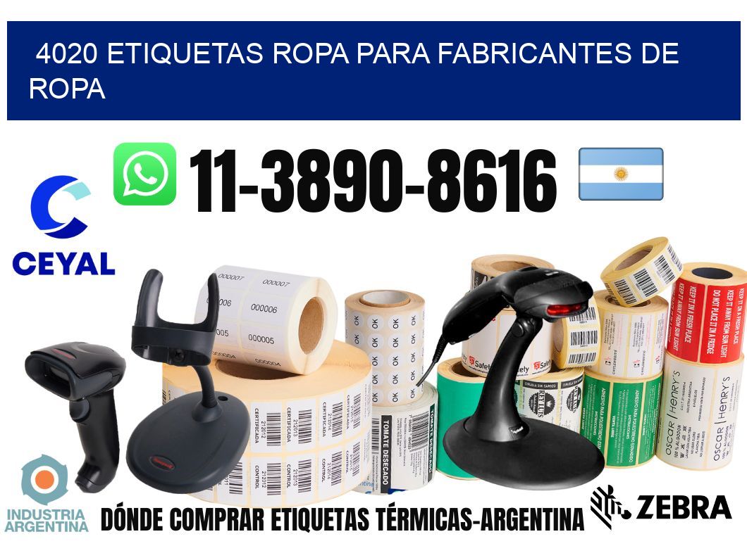 4020 Etiquetas ropa para fabricantes de ropa