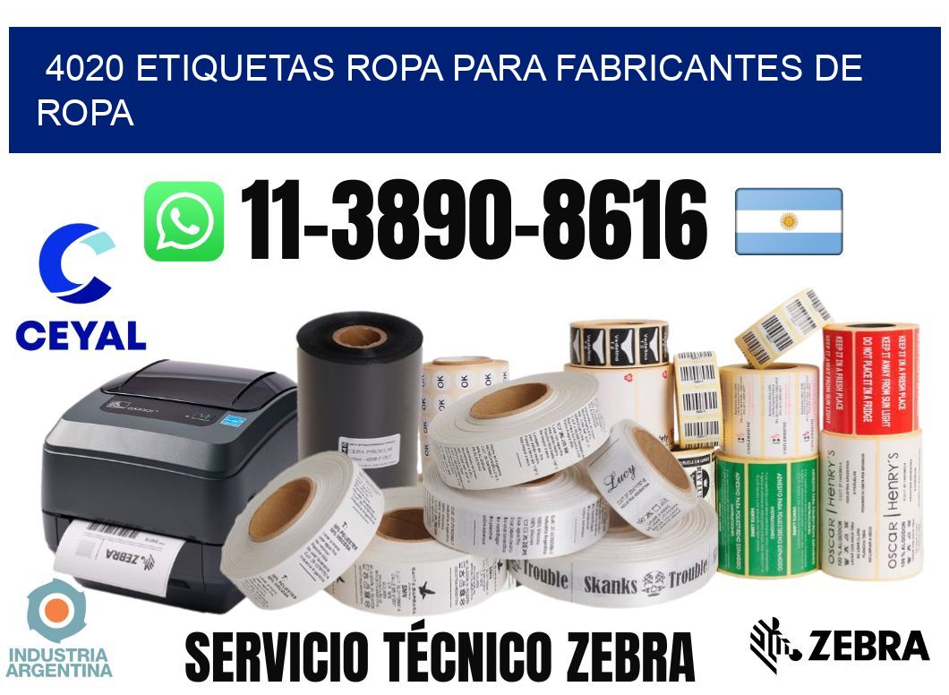 4020 Etiquetas ropa para fabricantes de ropa