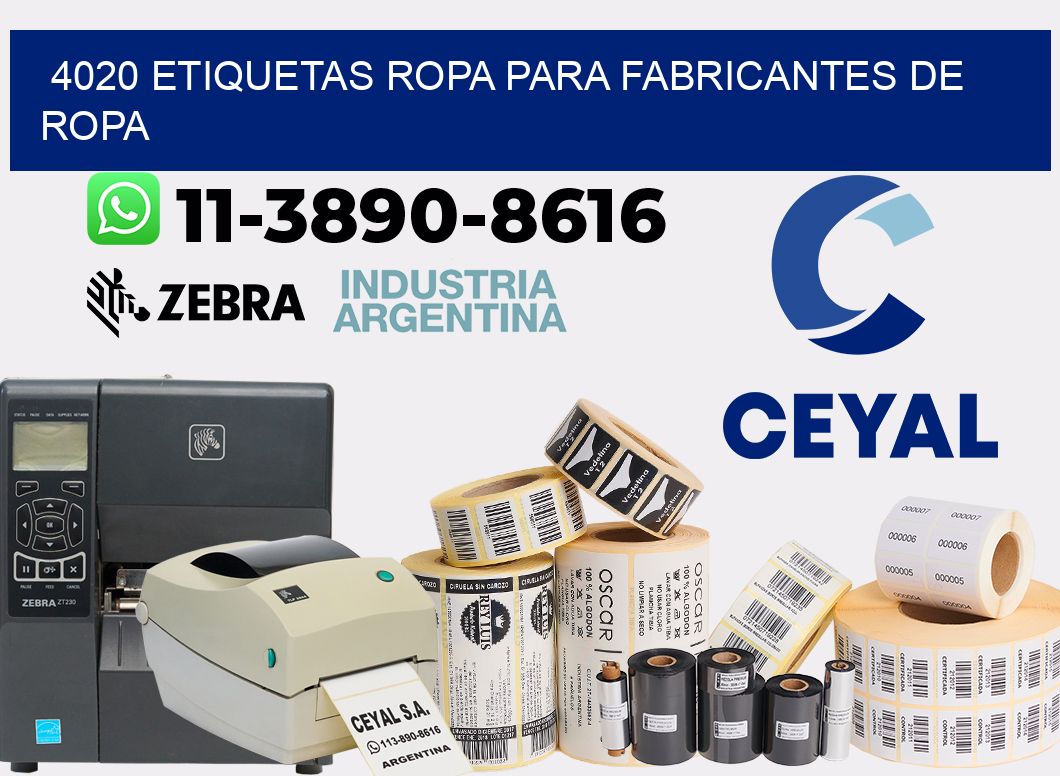 4020 Etiquetas ropa para fabricantes de ropa