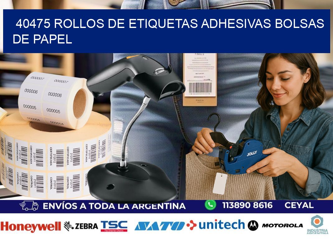 40475 rollos de etiquetas adhesivas bolsas de papel