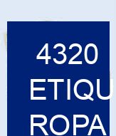 4320 Etiquetas ropa para prendas de uso diario