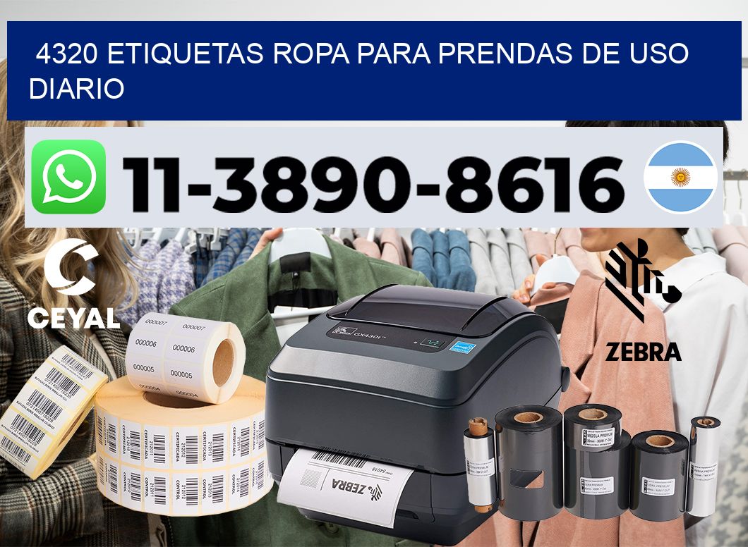 4320 Etiquetas ropa para prendas de uso diario