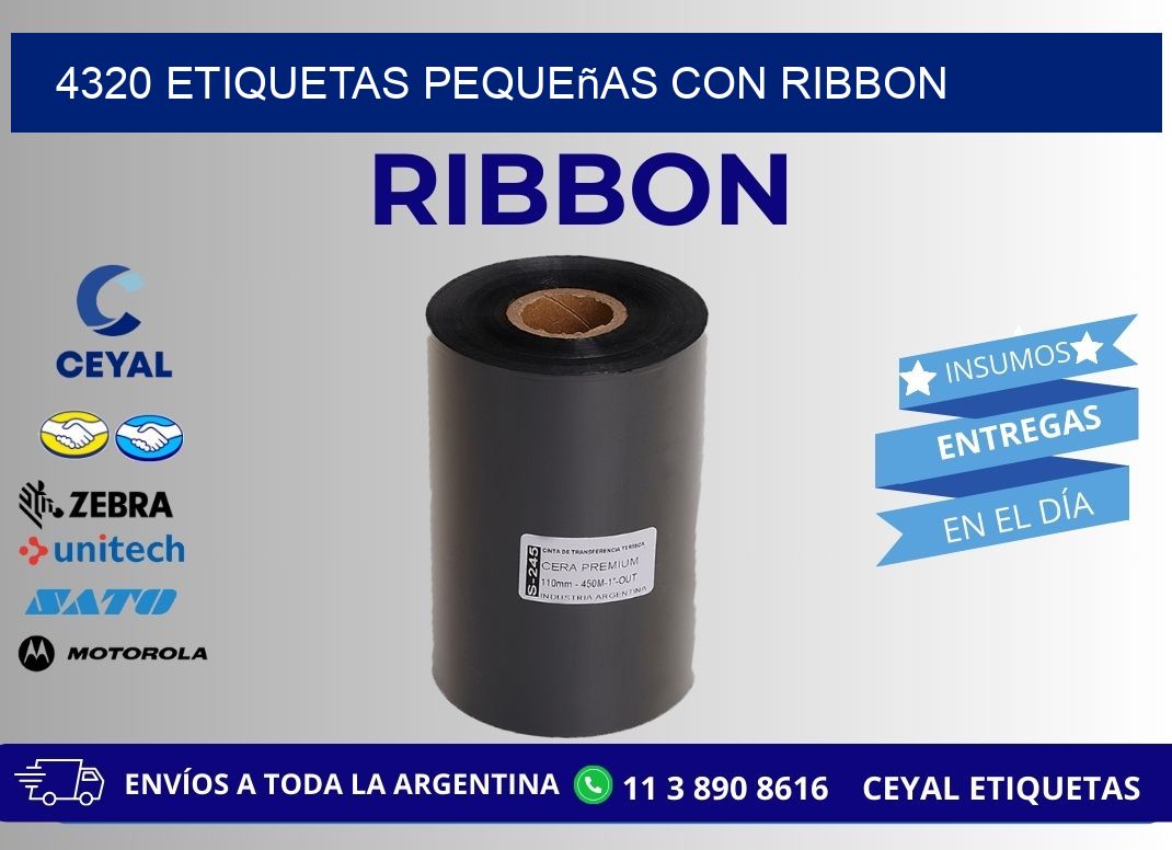 4320 etiquetas pequeñas con ribbon