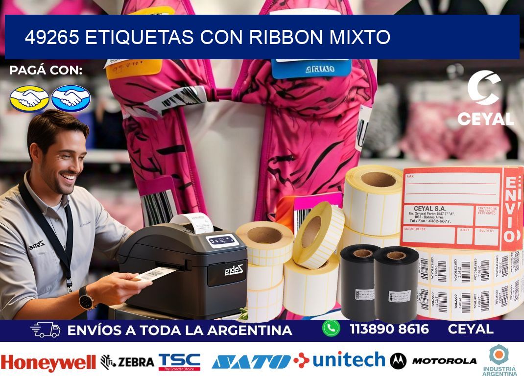 49265 etiquetas con ribbon mixto