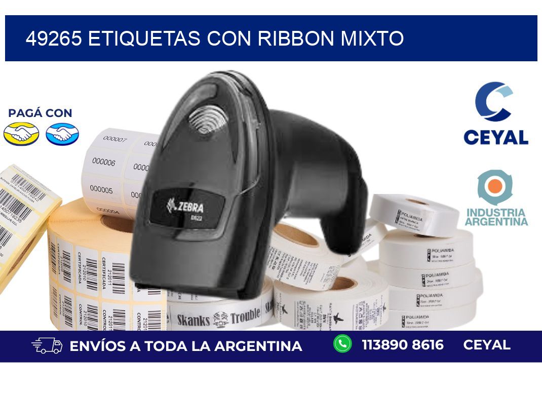 49265 etiquetas con ribbon mixto