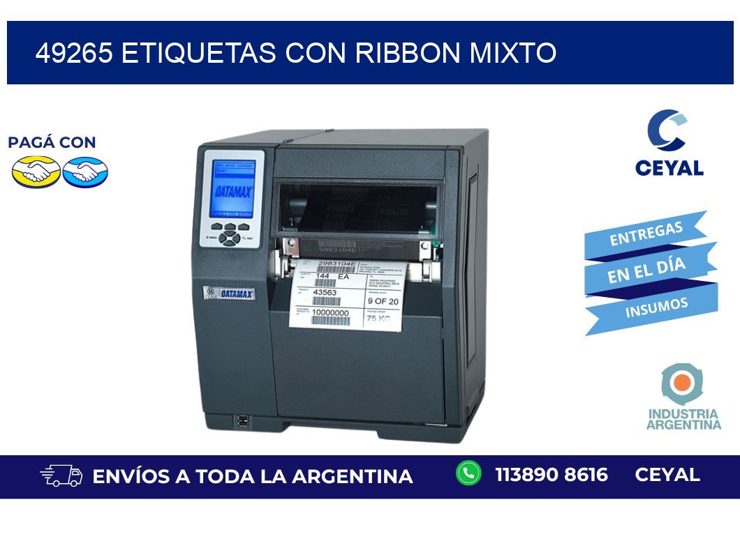 49265 etiquetas con ribbon mixto