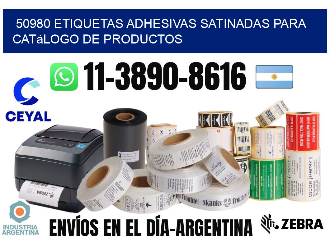 50980 etiquetas adhesivas satinadas para catálogo de productos