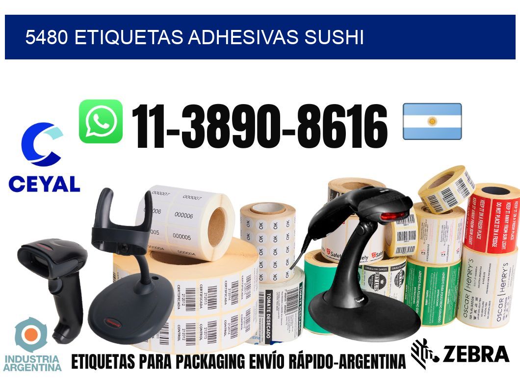 5480 etiquetas adhesivas sushi