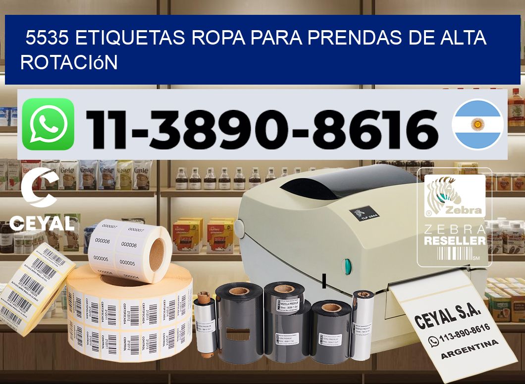 5535 Etiquetas ropa para prendas de alta rotación