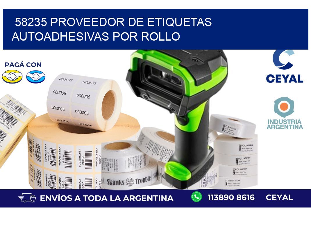 58235 proveedor de etiquetas  autoadhesivas por rollo