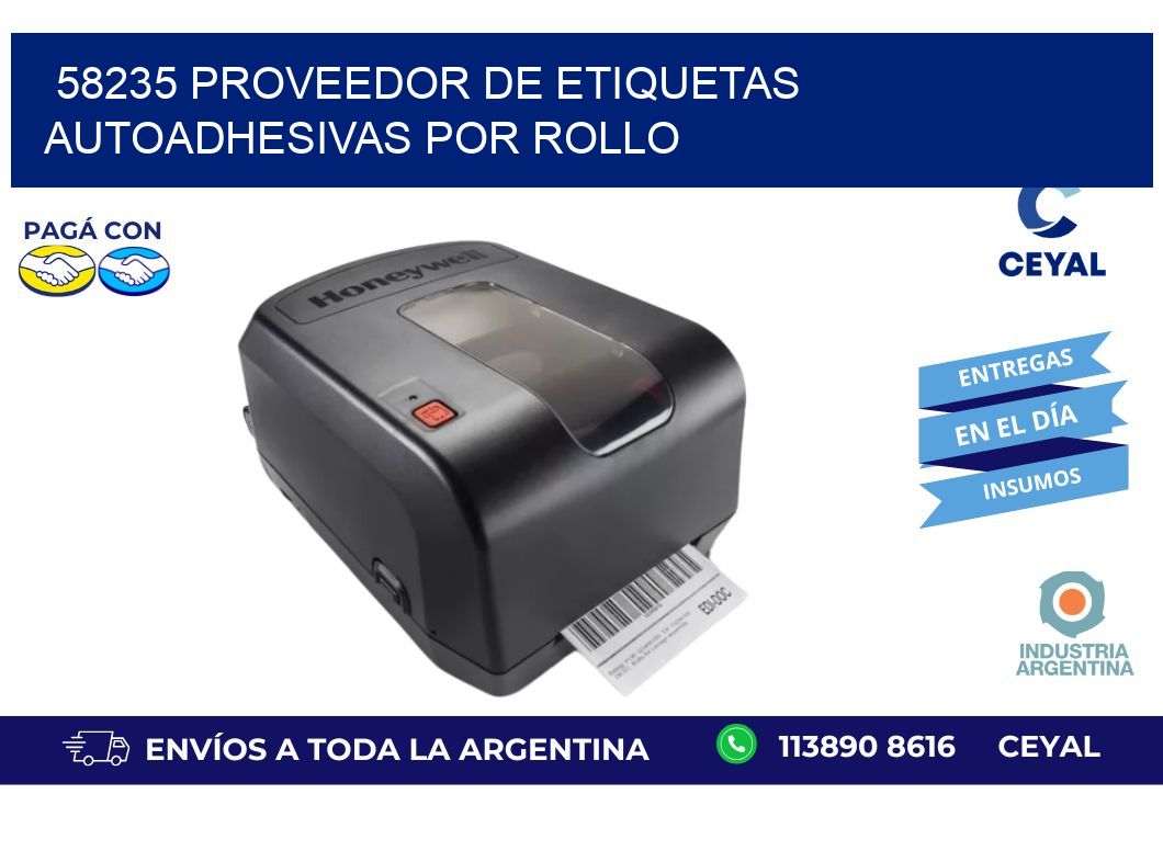58235 proveedor de etiquetas  autoadhesivas por rollo