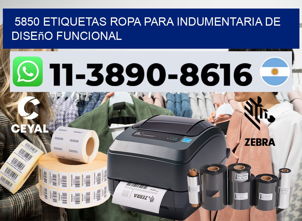5850 Etiquetas ropa para indumentaria de diseño funcional