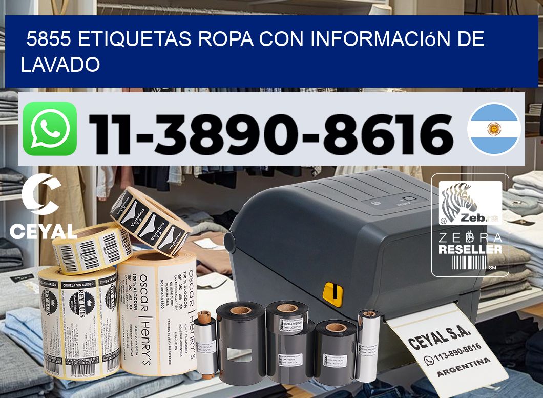 5855 Etiquetas ropa con información de lavado