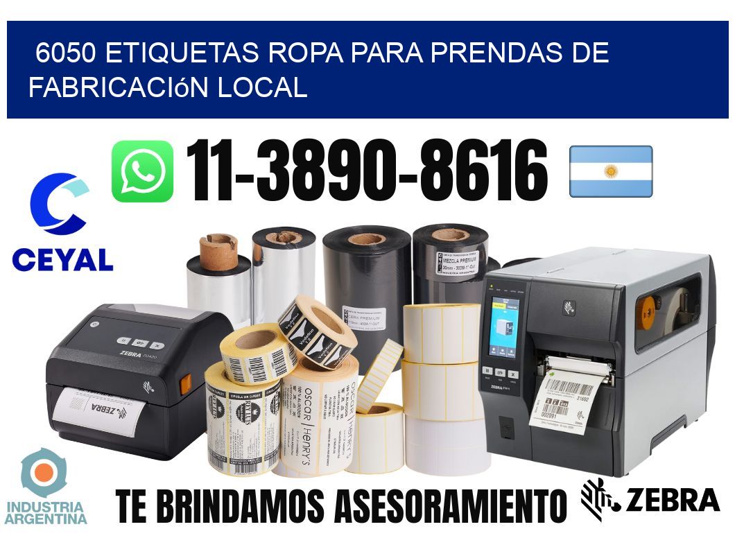 6050 Etiquetas ropa para prendas de fabricación local