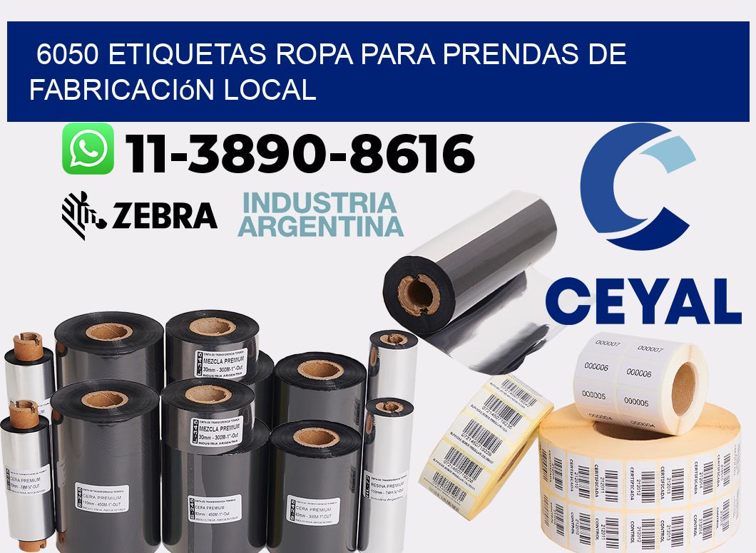 6050 Etiquetas ropa para prendas de fabricación local