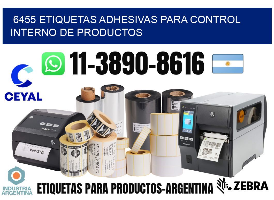 6455 Etiquetas adhesivas para control interno de productos