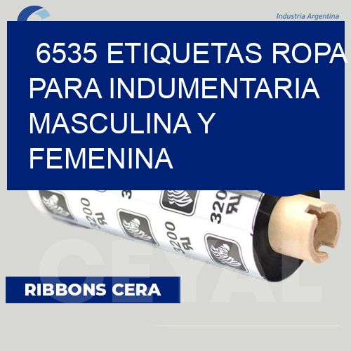 6535 Etiquetas ropa para indumentaria masculina y femenina