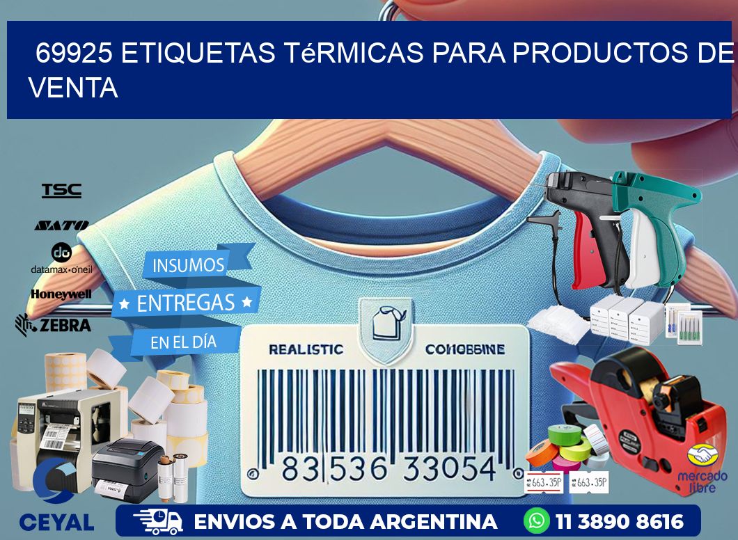 69925 etiquetas térmicas para productos de venta