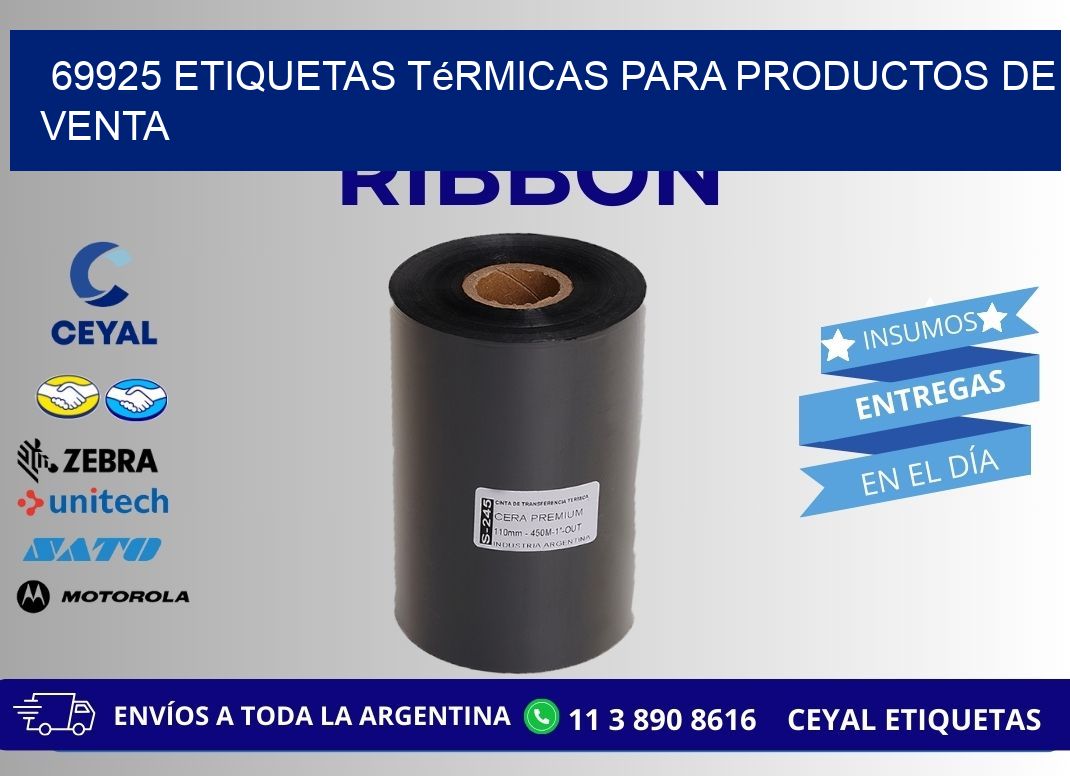 69925 etiquetas térmicas para productos de venta
