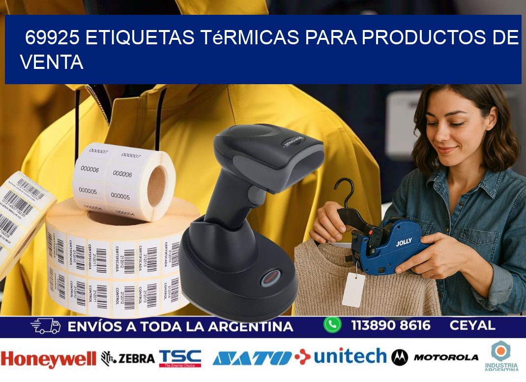 69925 etiquetas térmicas para productos de venta