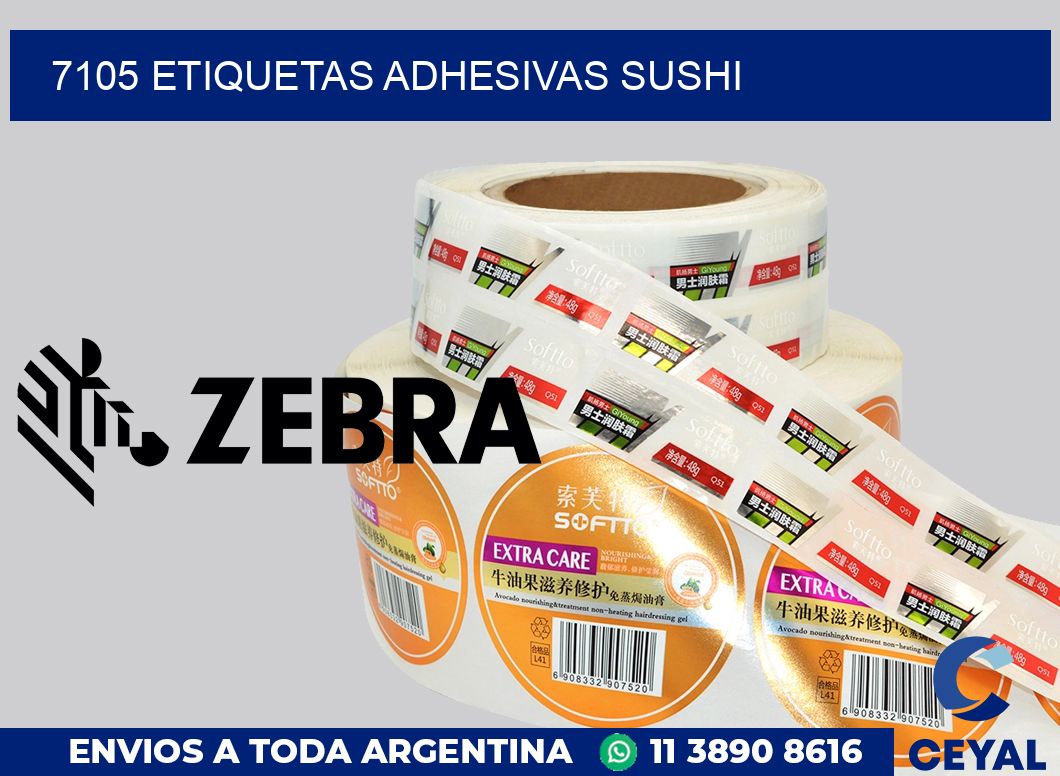 7105 etiquetas adhesivas sushi