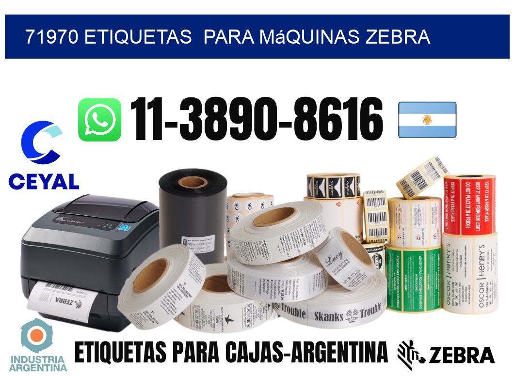 71970 etiquetas para máquinas Zebra
