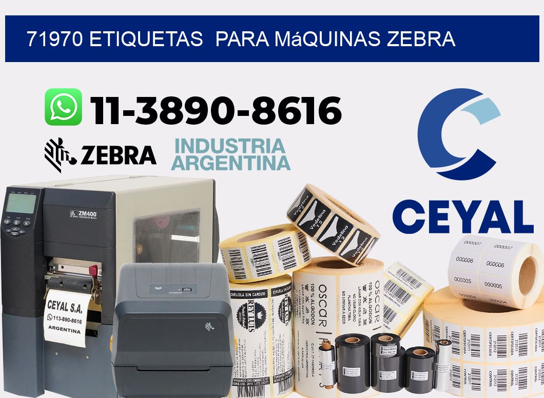71970 etiquetas para máquinas Zebra