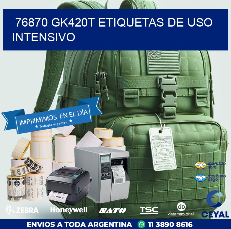 76870 gk420t etiquetas de uso intensivo