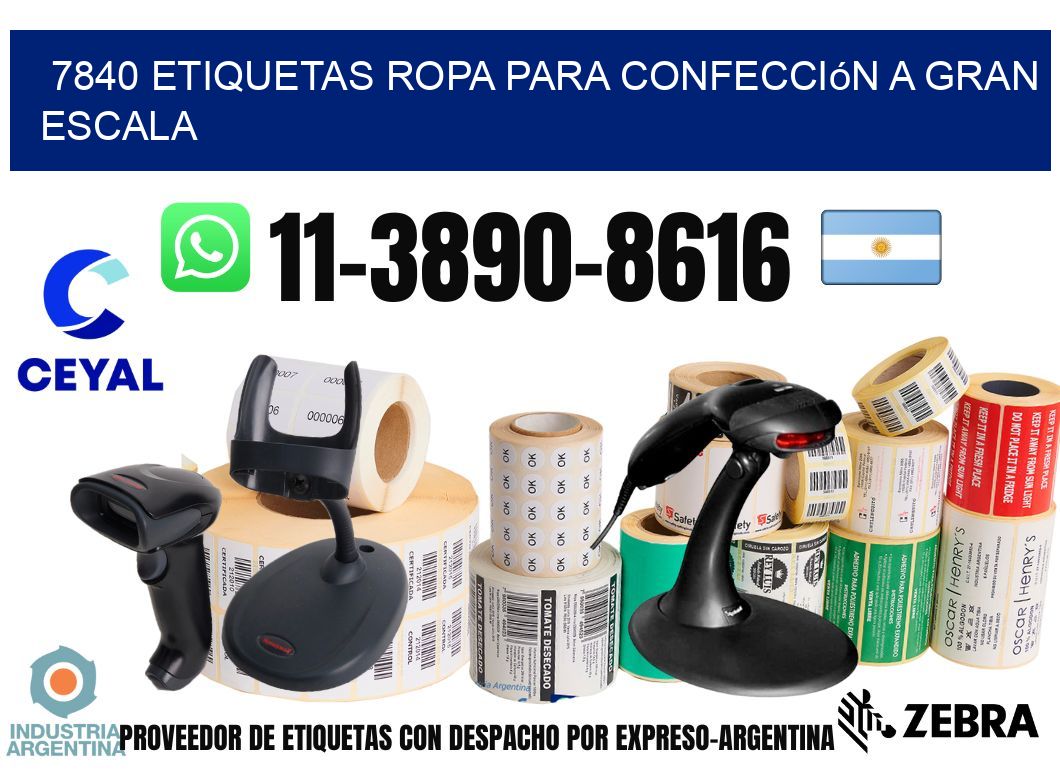 7840 Etiquetas ropa para confección a gran escala