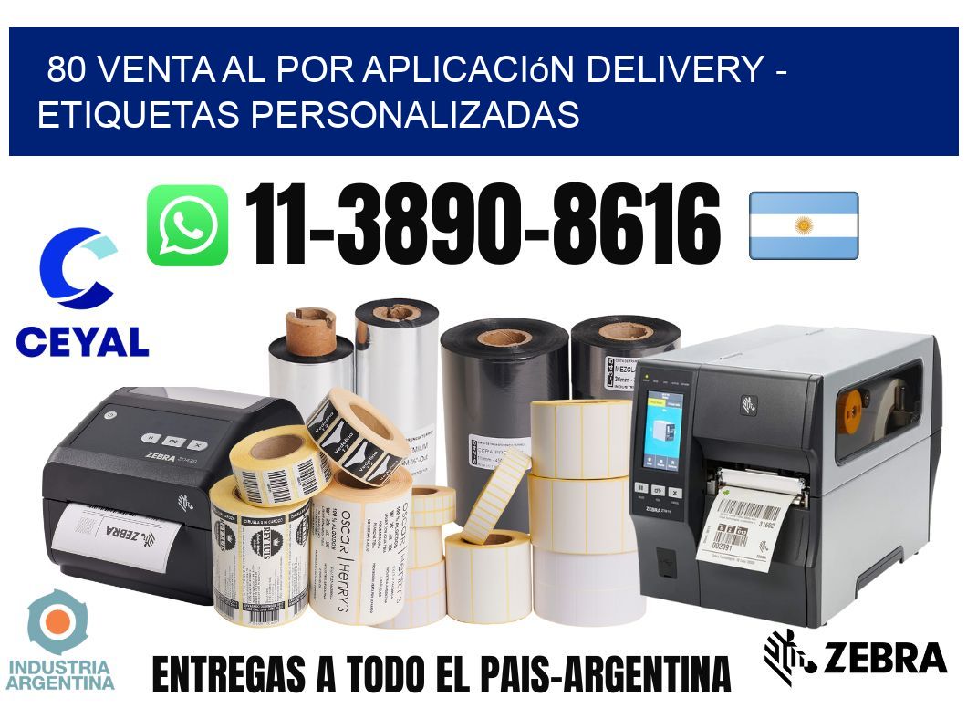 80 Venta al Por Aplicación delivery - Etiquetas Personalizadas