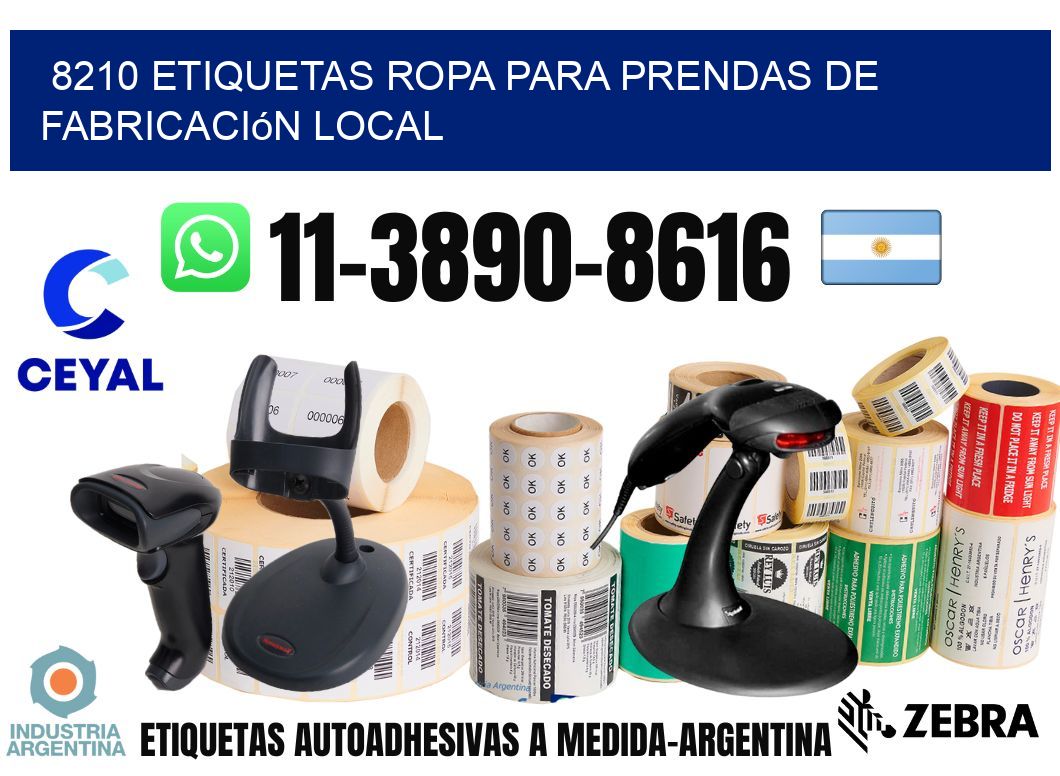 8210 Etiquetas ropa para prendas de fabricación local