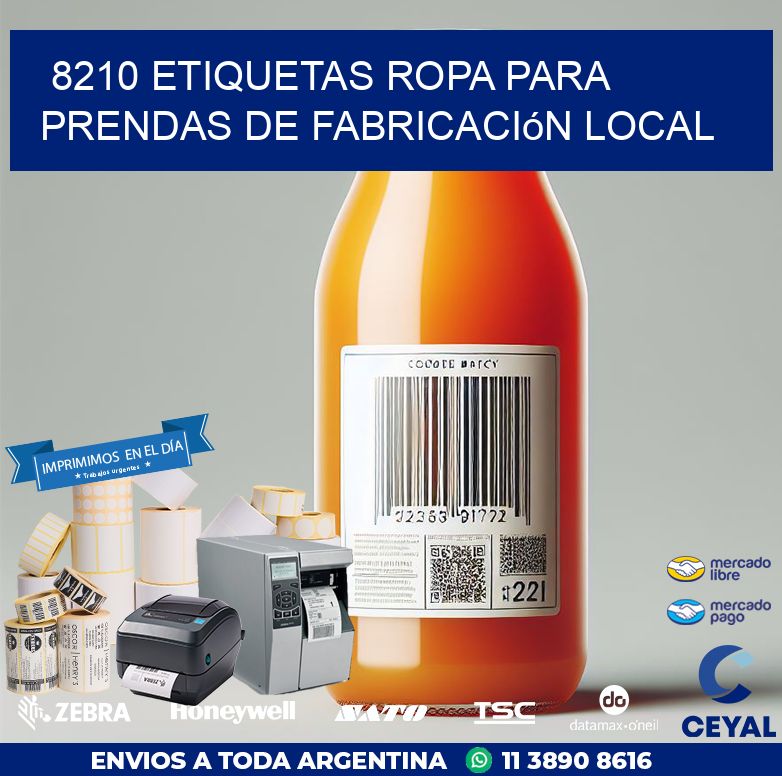 8210 Etiquetas ropa para prendas de fabricación local