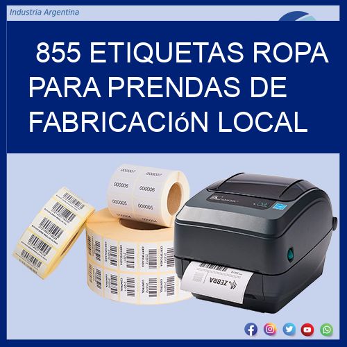 855 Etiquetas ropa para prendas de fabricación local