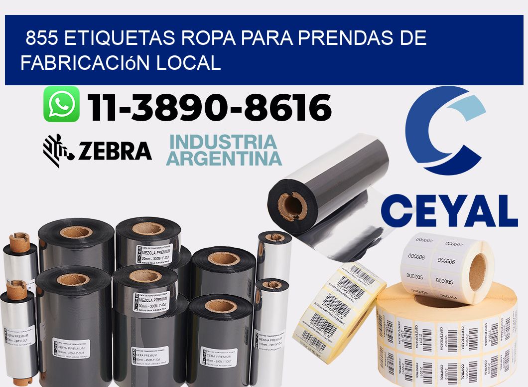 855 Etiquetas ropa para prendas de fabricación local