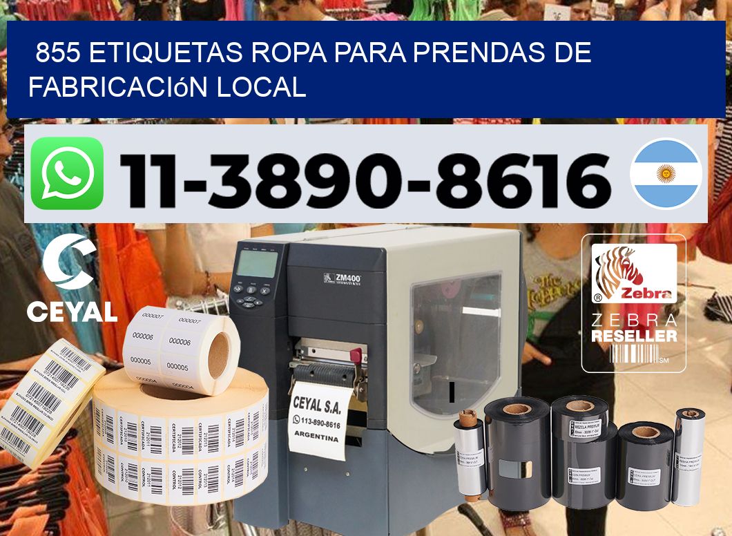 855 Etiquetas ropa para prendas de fabricación local