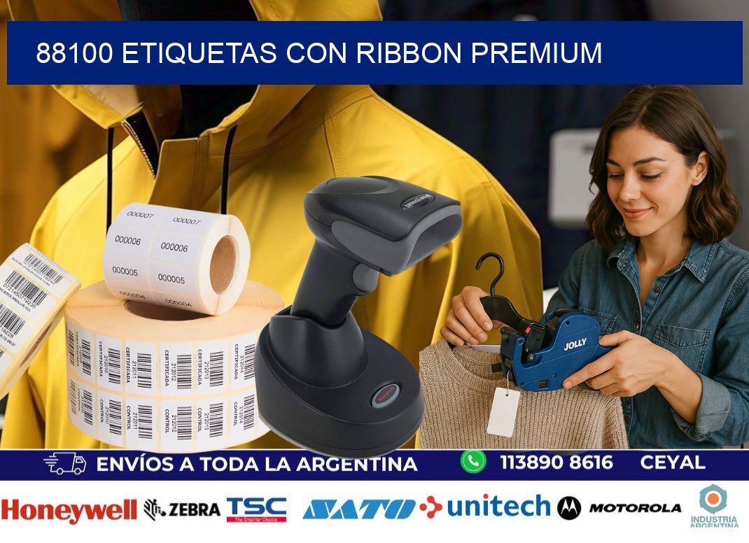 88100 etiquetas con ribbon premium