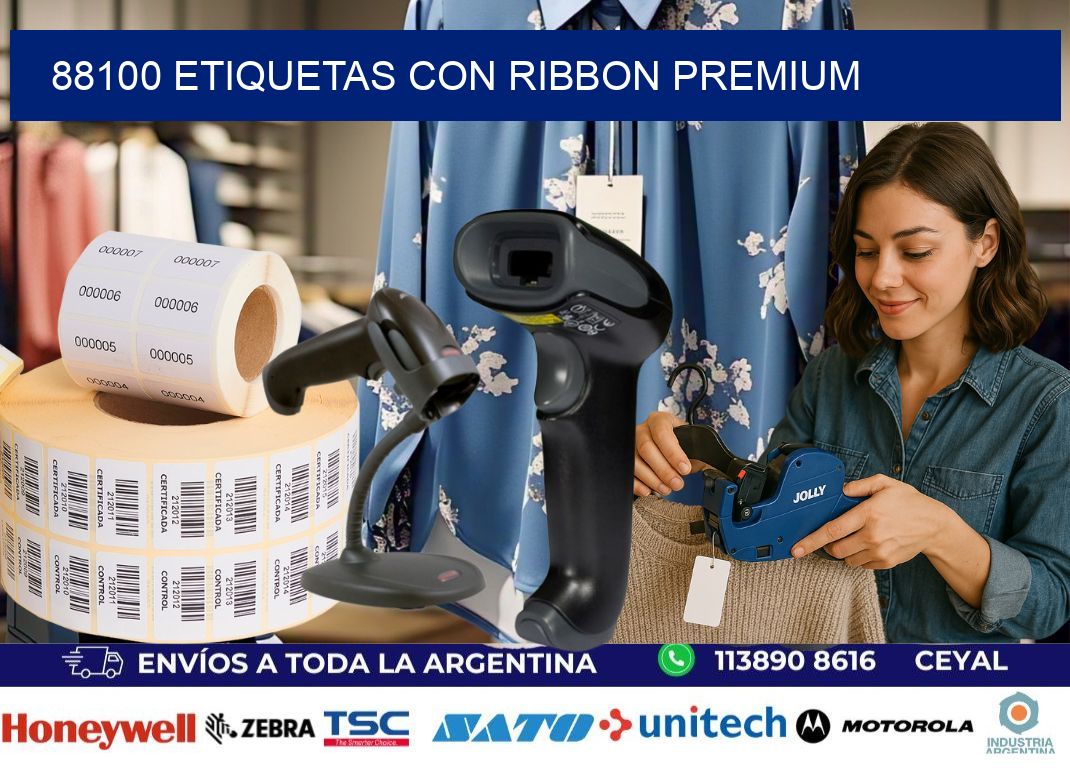 88100 etiquetas con ribbon premium