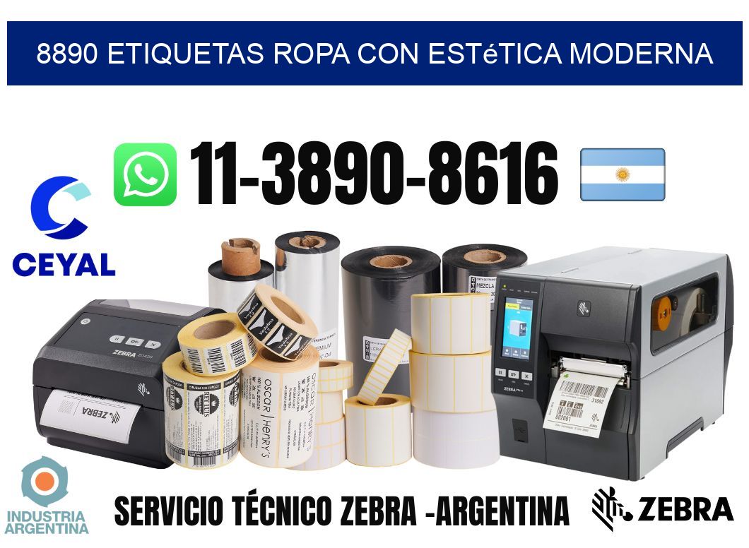 8890 Etiquetas ropa con estética moderna