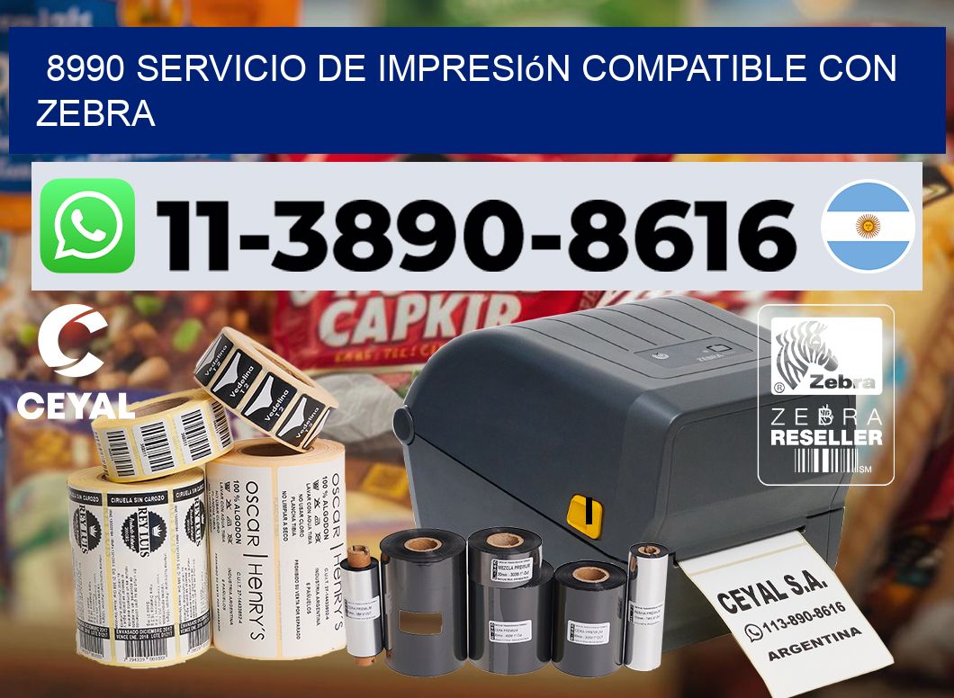 8990 Servicio de impresión compatible con Zebra