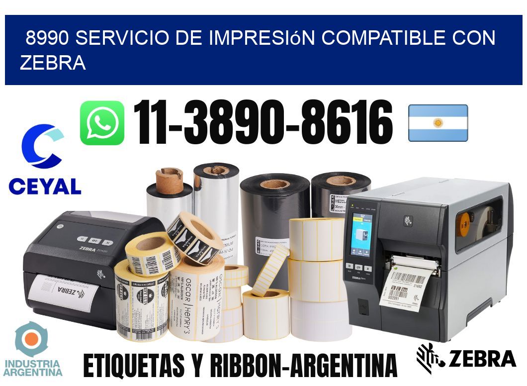 8990 Servicio de impresión compatible con Zebra